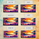 Forest Lake, Autumn Sunset, Vibrant Nature Scene, Rustic Cabin Wall Art, Cozy Home Aesthetic, Framed Canvas Print