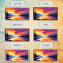 Sunset Lake, Vibrant Landscape, Nature Wall Art, Modern Home Decor, Framed Canvas Print, Living Room Artwork, Mountain Painting