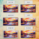 Autumn River, Vibrant Fall Landscape, Warm Color Nature Art, Bold Scenic Print, Framed Canvas Print, Living Room Wall Art