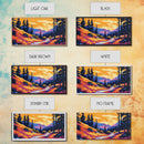 Scenic Trail, Mountain Landscape, Vibrant Nature, Sunset Colors, Boho Rustic, Tranquil Art, Hallway or Office, Canvas Print
