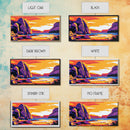 Rocky Shore, Ocean Sunset, Coastal View, Vibrant Painting, Bold Colors, Seascape Art, Beach House, Framed Canvas Print