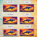 Dolphin Jumping, Ocean Wildlife Art, Vibrant Marine Scene, Playful Sea Life Painting, Framed Canvas Print, Beach House Decor, Nautical Art