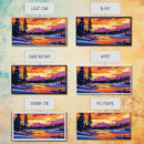 Vibrant Mountain Landscape, Sunset Wall Art, Bold Colorful Nature Print, Modern Alpine Home Decor, Framed Canvas Print, Living Room Art