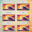 Giant Rolling Wave, Colorful Ocean Art, Surfing Seascape Print, Bold Sunset Water Painting, Beach House Wall Decor, Framed Canvas Print