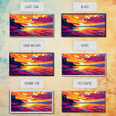 Fiery Lake Reflection, Bold Colorful Art, Scenic Nature Painting, Vibrant Home Wall Decor, Serene Landscape Print, Framed Canvas Print