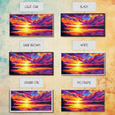 Dramatic Beach Sunset, Vibrant Sky Art, Colorful Coastal Print, Bold Nature Painting, Modern Home Wall Decor, Framed Canvas Print