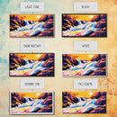 Mountain Wildflowers, Colorful Nature Scene, Sunset Glow, Vibrant Art, Scenic Landscape, Framed Canvas Print, Living Room Wall Art