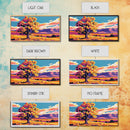 Majestic Tree, Open Field, Mountain View, Canvas Print, Living Room Wall Art, Modern Rustic Decor, Nature Scene, Sunset Painting