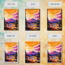 Mountain River, Sunset, Canvas Print, Autumn Forest Art, Nature Landscape, Rustic Cabin Wall Art, Wilderness Painting, Boho Decor