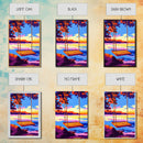 Lake Swing, Sunset, Canvas Print, Serene Nature Art, Vibrant Reflection Painting, Boho Wall Decor, Cozy Home Art, Bedroom Wall Artwork