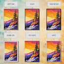 Mountain Glow, Sunset Over Hills, Vibrant Nature Art, Bold Scenic Print, Framed Canvas Print, Rustic Cabin Decor, Fall Wall Art