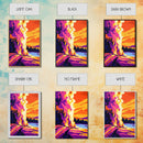 Fire in the Sky, Dramatic Sunset Painting, Wildfire Landscape, Bold Art Print, Canvas Print, Unique Office Decor, Nature Inspired Art