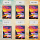 River Sunset, Misty Mountain, Tranquil Landscape, Framed Canvas Print, Nature Wall Art, Vibrant Painting, Home Office Decor, Cabin Gift