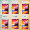 Beach Sunset, Ocean Waves, Coastal Landscape, Canvas Print, Boho Wall Art, Vibrant Sky Painting, Seaside Decor, Living Room Artwork