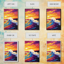 Ocean Wave, Sunset Surf, Vibrant Coastal, Beach Art, Wall Decor, Nautical Theme, Living Room, Canvas Print, Bold Colors, Surf Art