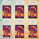 Jellyfish Glow, Ocean Wildlife Art, Abstract Marine Painting, Framed Canvas Print, Coastal Wall Decor, Living Room Art, Sea Life Art