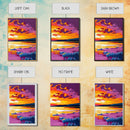 Twilight Reflection, Serene Water Art, Vibrant Sunset Print, Framed Canvas Print, Living Room Wall Decor, Boho Style Art, Relaxing Artwork