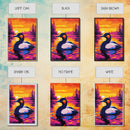 Grebe, Lake, Sunset, Bird, Framed Canvas Print, Wildlife Wall Art, Nature Scene, Vibrant Colors, Cozy Cabin Wall Decor