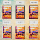 Elk Herd, Mountain Sunset, Wildlife Painting, Framed Canvas Print, Rustic Cabin Wall Art, Autumn Nature Decor, Bold Landscape Artwork
