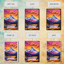 Sunset Peaks, Bold Mountain Art, Nature Painting, Framed Canvas Print, Lodge Decor, Rustic Wall Art, Autumn Colors, Warm Landscape