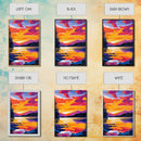 Sunset Lake, Vibrant Landscape, Framed Canvas Print, Modern Wall Art, Large Artwork, Living Room Art, Gift Idea, Colorful Painting
