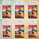 Fisherman Painting, Ocean Art, Nostalgic Scene, Sunset Coast, Framed Canvas Print, Rustic Wall Art, Vintage Aesthetic, Living Room Art