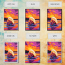 Seashell Sunset, Coastal Art, Beach House Decor, Nautical Vibes, Ocean Wall Art, Warm Colors, Framed Canvas Print, Bathroom, Bedroom