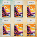 Rocky Shores, Coastal Sunset Art, Framed Canvas Print, Beach Landscape, Vibrant Home Decor, Ocean View Art, Nautical Wall Print