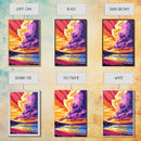 Sunset Cloudscape Art, Dramatic Sky Print, Vibrant Wall Art, Colorful Sunset Painting, Framed Canvas Print, Bedroom Boho Wall Art