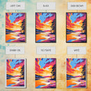 Lakeside Sunset Painting, Serene Nature Wall Art, Warm Color Palette, Scenic Landscape Print, Framed Canvas Print, Boho Bedroom Decor