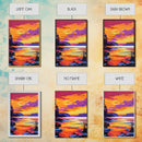 Tranquil Sunset Lake, Scenic Nature Painting, Warm Color Landscape Art, Peaceful Home Decor, Framed Canvas Print, Cozy Bedroom Wall Art