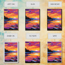 Tranquil Waters, Sunset Reflections, Nature Art, Serene Lake Scene, Canvas Print, Bedroom Wall Art, Boho Aesthetic, Vibrant Colors