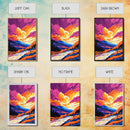 Autumn River, Mountain Sunset, Vibrant Landscape, Framed Canvas Print, Fall Wall Art, Living Room Decor, Nature Scene, Colorful Painting