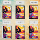 Cliffside Sunset, Ocean View, Coastal Landscape, Framed Canvas Print, Beach Wall Art, Sunset Painting, Vibrant Home Decor, Large Artwork