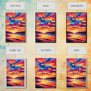 Colorful Sunset, Lake Reflections, Nature Art, Canvas Print, Fall Home Decor, Boho Aesthetic, Bedroom Wall Art, Vibrant Painting