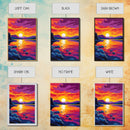 Sunset Reflection, Nature Painting, Vibrant Colors, Framed Canvas Print, Living Room Wall Art, Bold Home Decor, Autumn Theme