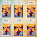 Woman Swimming, Sunset, Nature Art, Framed Canvas Print, Relaxing Wall Art, Bedroom Decor, Bold Colors, Scenic Painting, Lake Art