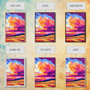 Mountain Field, Sunset Sky, Dramatic Clouds, Canvas Print, Nature Wall Art, Bold Colors, Rustic Home Decor, Warm Aesthetic, Fall Scene