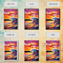 Ocean Wave, Sunset Surf, Vibrant Seascape, Canvas Print, Coastal Wall Art, Beach House Decor, Bold Colors, Surfing Aesthetic, Modern Art