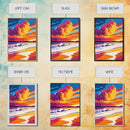 Beach Sunset, Vibrant Waves, Ocean Wall Art, Coastal Decor, Framed Canvas Print, Tropical Art, Living Room Art, Summer Aesthetic