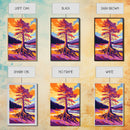 Ancient Tree, Bold Forest Art, Canvas Print, Vibrant Nature Painting, Autumn Landscape, Rustic Wall Decor, Living Room Art, Modern Style