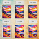 Mountain Lake, Vibrant Nature Art, Autumn Wall Decor, Landscape Painting, Framed Canvas Print, Cabin Wall Art, Scenic View Art