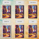 Tall Trees, Forest Pathway, Autumn Wall Art, Nature Landscape, Cabin Retreat Decor, Cozy Rustic Home, Framed Canvas Print, Gift Idea
