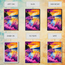Colorful Lakeside, Canvas Print, Bold River Art, Nature Inspired Decor, Scenic Water View, Vibrant Landscape, Cozy Home Wall Art