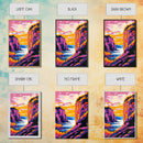 Canyon River Painting, Colorful Nature Art, Sunset Landscape Canvas Print, Southwest Wall Art, Living Room Decor, Boho Wall Art