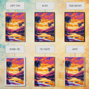 Palm Tree Sunset, Vibrant Beach Painting, Colorful Coastal Canvas Print, Tropical Home Decor, Boho Wall Art, Living Room Wall Art