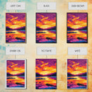 Sunset Reflection Art, Vibrant Lake Painting, Colorful Nature Canvas Print, Tranquil Home Decor, Boho Wall Art, Living Room Art