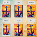 Anchor Sunset Art, Canvas Print, Nautical Wall Decor, Maritime Artwork, Coastal Sunset, Ocean Lover Gift, Modern Seascape, Beach House