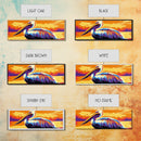 Majestic Pelican, Tropical Sunset, Framed Canvas Print, Coastal Wildlife Art, Boho Animal Decor, Colorful Bird Painting, Beach House Art