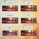 Golden Forest, Autumn Trees, Fall Landscape, Nature Path, Framed Canvas Print, Rustic Wall Art, Cozy Cabin Decor, Living Room Art
